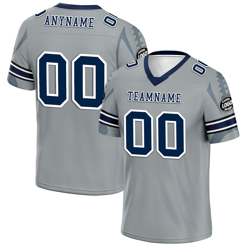 Custom Gray Seattle Personalized Authentic Football Jersey FBJ02-D025033-27