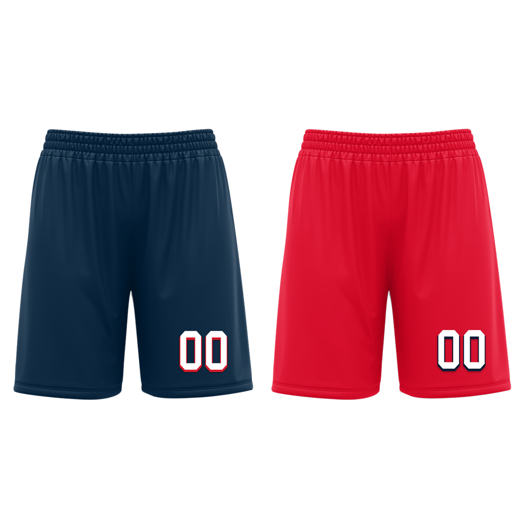 Custom Blue Red Classic Style Reversible Basketball Uniform Personalized COOLMAX BBJR-D017021