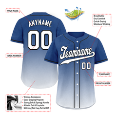 Custom Blue White Fade Fashion Personalized Authentic Baseball Jersey BSBJ01-D0a70db