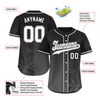 Custom Black Embroidered Baseball Jersey, 100% Polyester