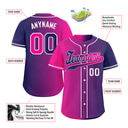 Custom Pink Blue Gradient Fashion Personalized Authentic Baseball Jersey BSBJ01-D0a7aab
