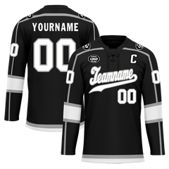 Custom Black White Personalized Hockey Jersey HCKJ01-D0a70e8