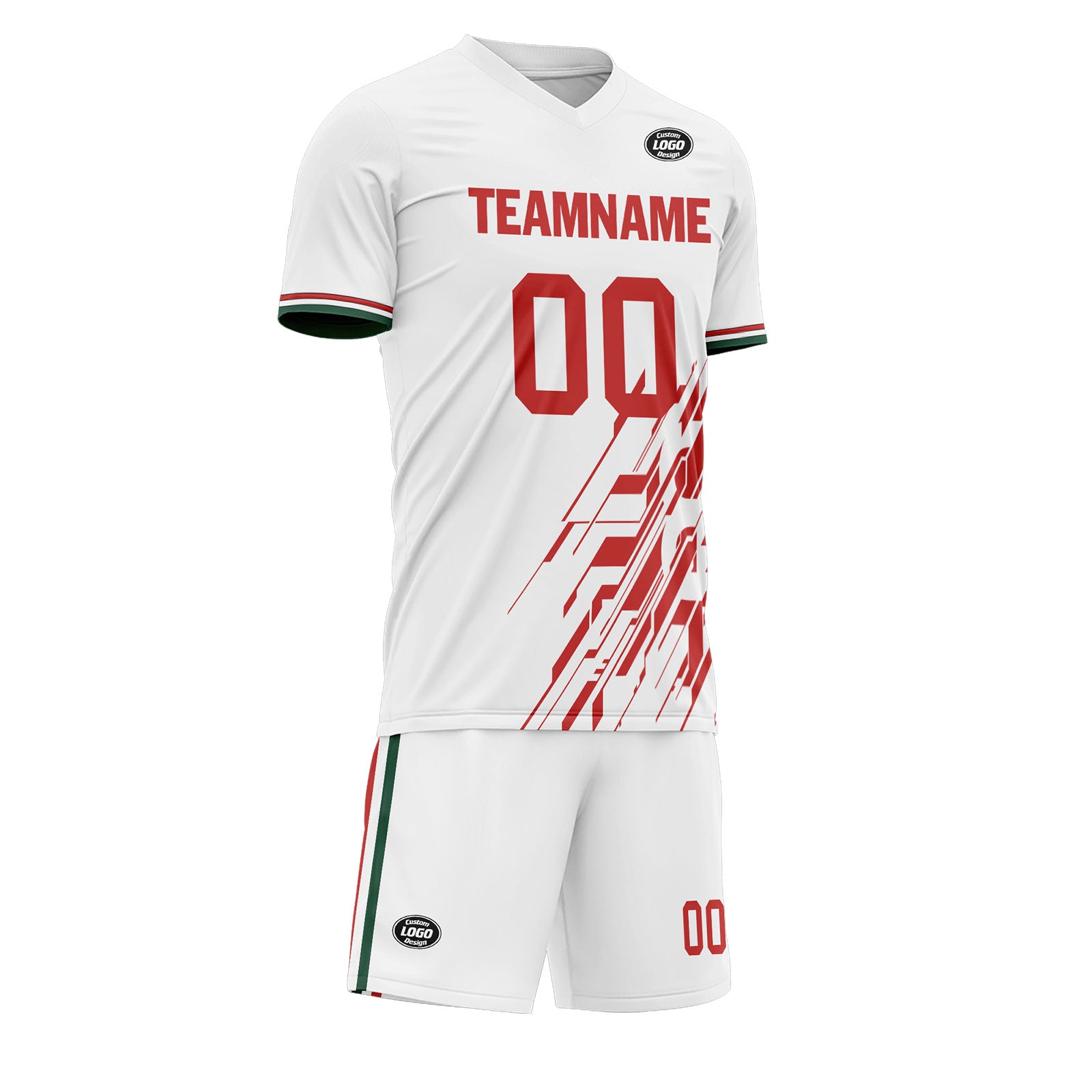 Custom White Red Soccer Sets Jersey Personalized SCJ101-D28035