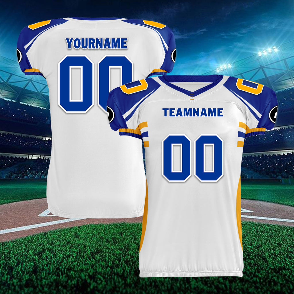 Custom Yellow White California High-Performance American Football Jersey FBJ06-D023001-15