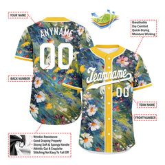 Custom Graffiti Pattern Abstract Floral Patterns Personalized Authentic Baseball Jersey BSBJ01-D020171-9