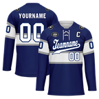 Custom Blue White Personalized Hockey Jersey HCKJ01-D0a70bd