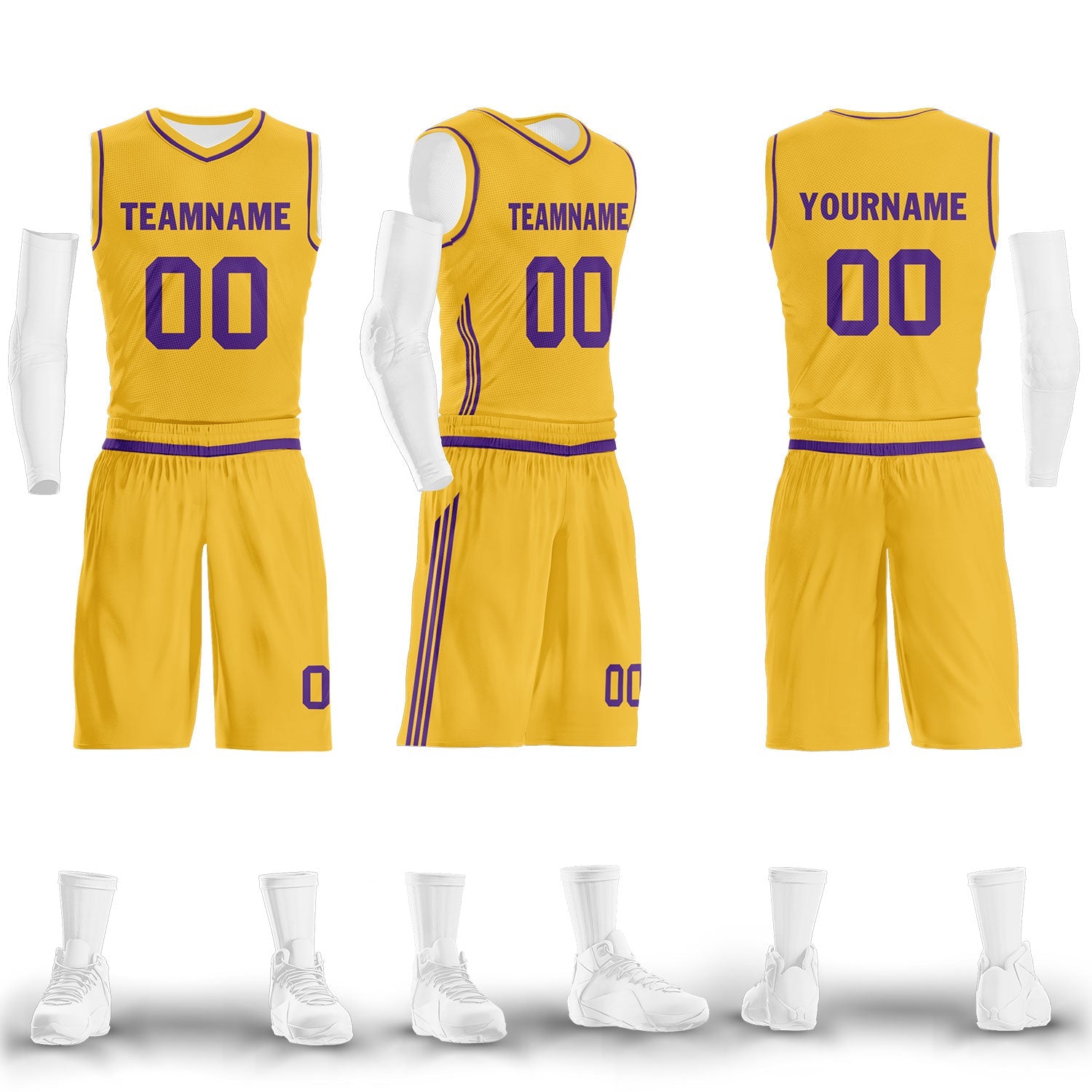 Custom Yellow Classic Style Sports Uniform Basketball Jersey BBJ01-D020105-15