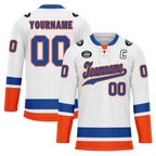 Custom White Orange Personalized Hockey Jersey HCKJ01-D0a700e
