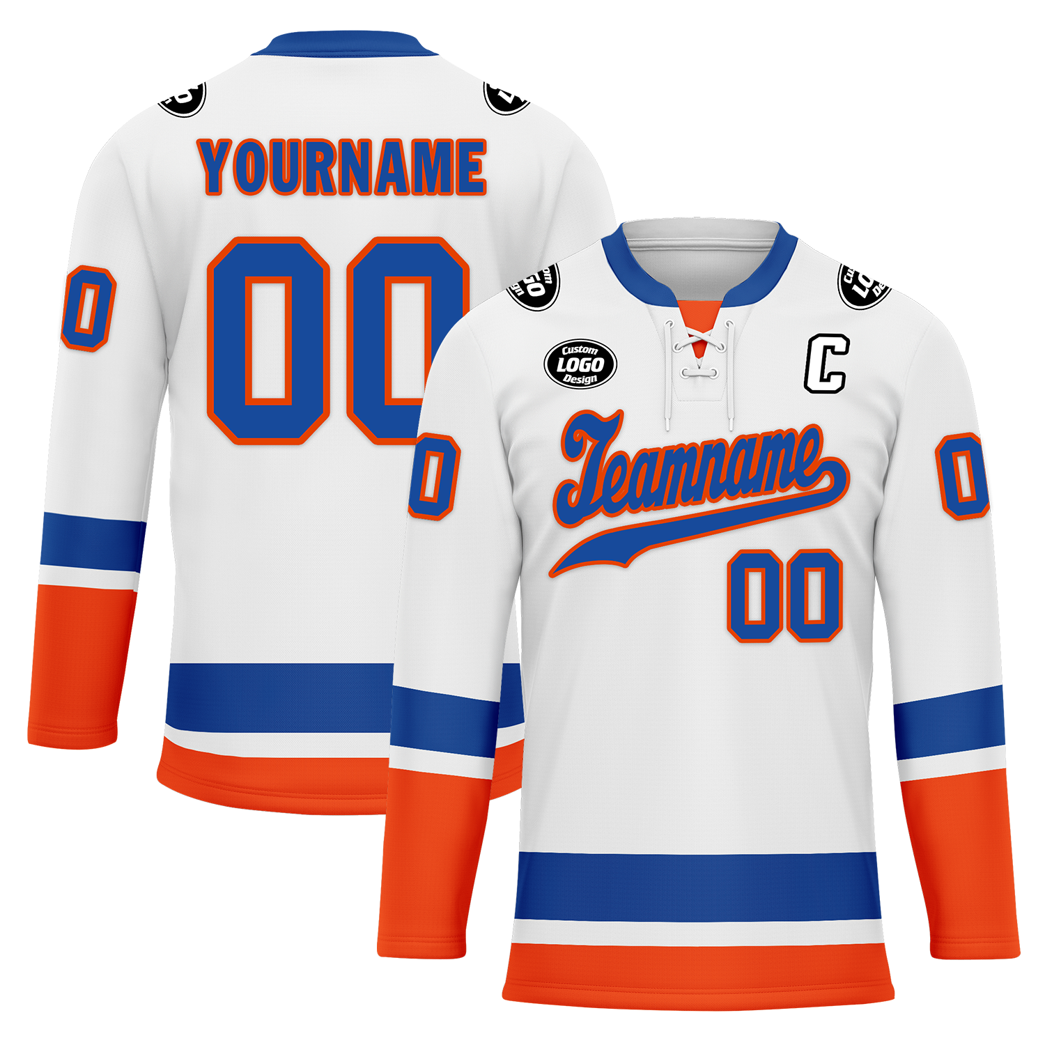 Custom White Orange Personalized Hockey Jersey HCKJ01-D0a700e