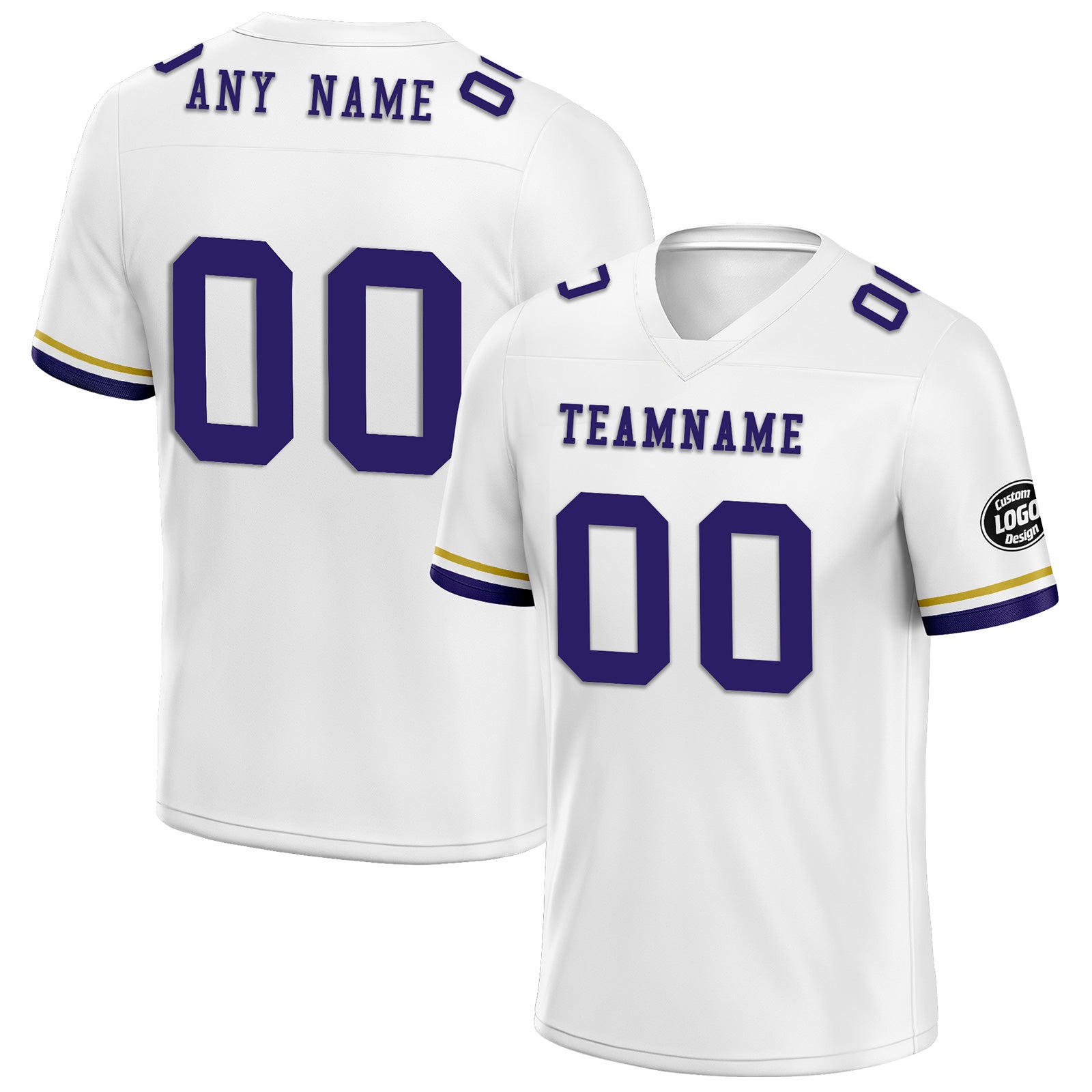 Custom White Baltimore Personalized Authentic Football Jersey FBJ02-D020263-2