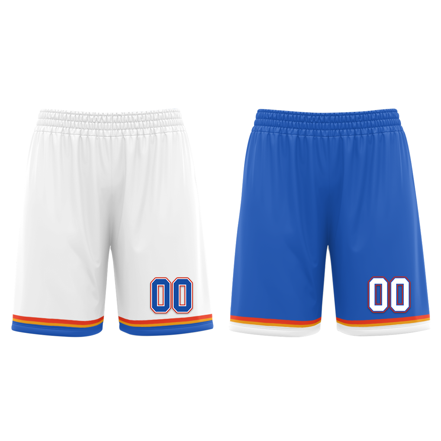 Custom White Blue Classic Style Reversible Basketball Uniform Personalized COOLMAX BBJR-D017039