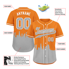 Custom Orange Gray City Edition Personalized Authentic Baseball Jersey BSBJ01-D017131