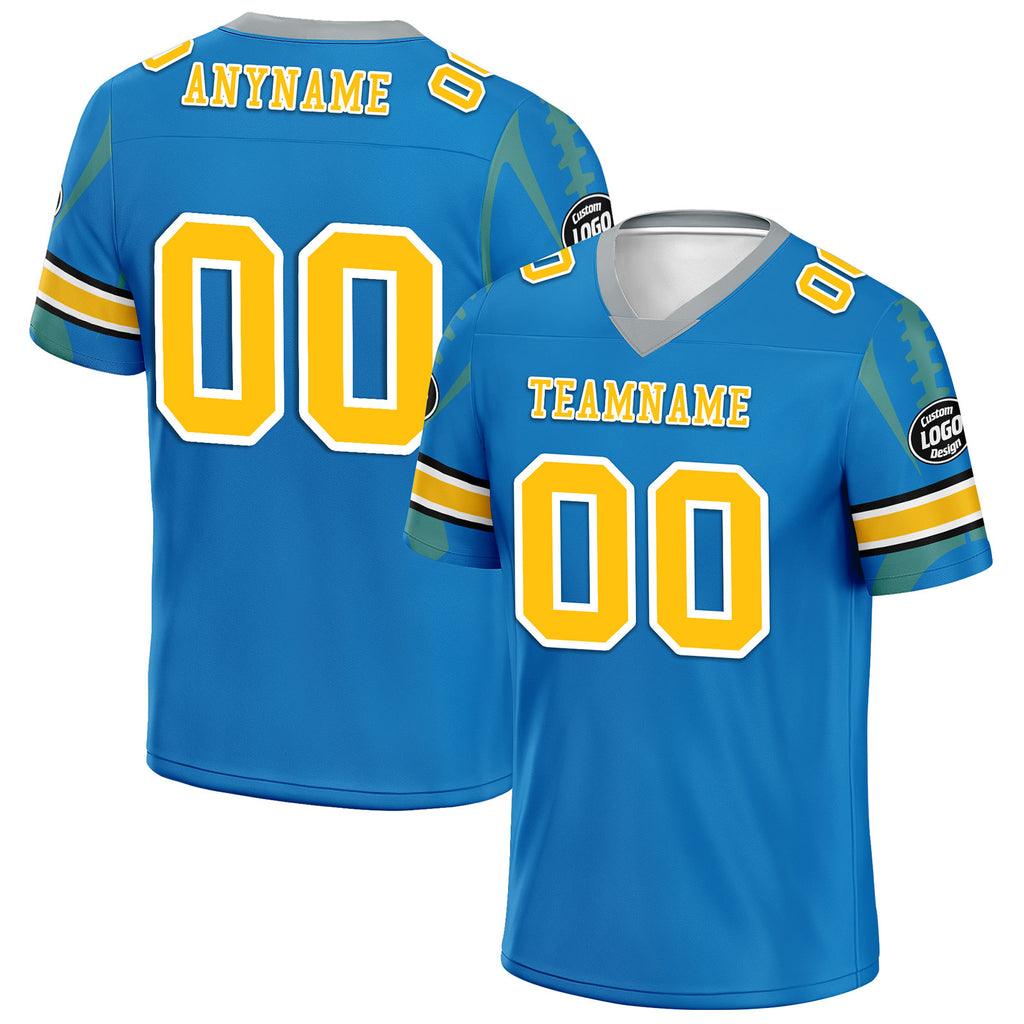 Custom Blue Los Angeles Football Jersey and Sports Shoes Combo Offer Personalized Combo ZH-D025008-24