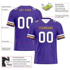 Custom Purple Minnesota Personalized Authentic Football Jersey FBJ02-E0601-6