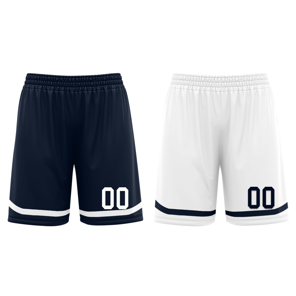 Custom Blue White Classic Style Reversible Basketball Uniform Personalized COOLMAX BBJR-D017056