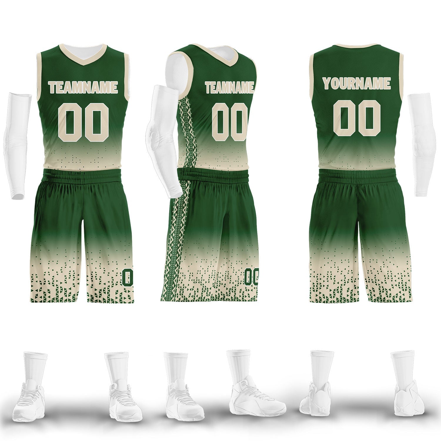 Custom Green Yellow Fade Fashion Sports Uniform Basketball Jersey BBJ01-D020102-7