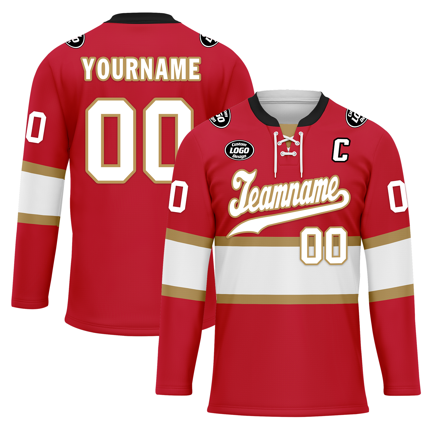 Custom Red White Personalized Hockey Jersey HCKJ01-D0a70ae