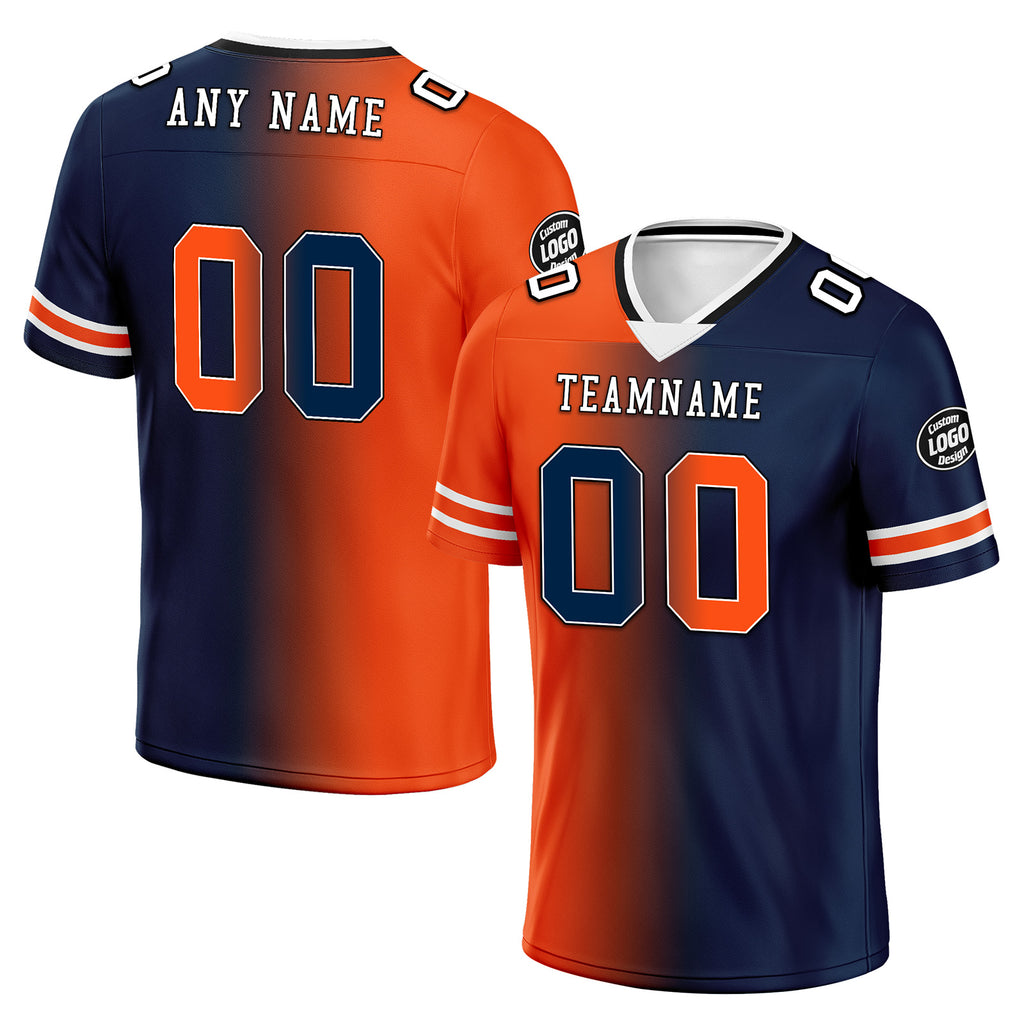 Custom Blue Orange Colorado Personalized Authentic Football Jersey FBJ02-D028017-21