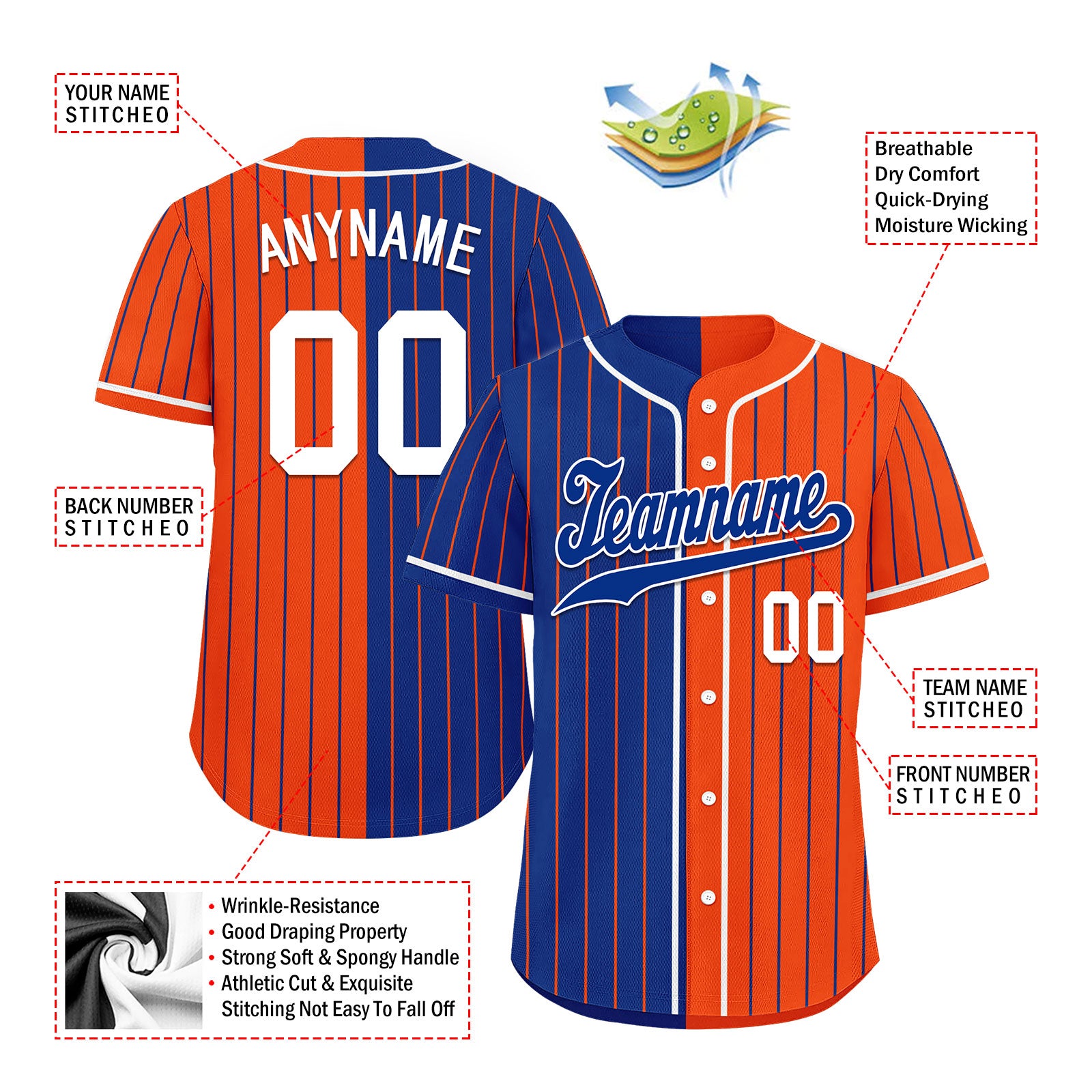 Custom Stripe Fashion Personalized Authentic Baseball Jersey BSBJ01-E06043-24