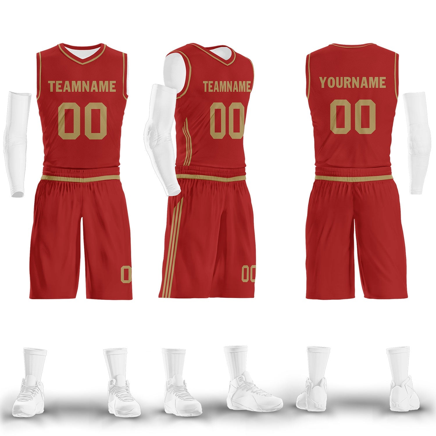Custom Red Classic Style Sports Uniform Basketball Jersey BBJ01-D020105-21
