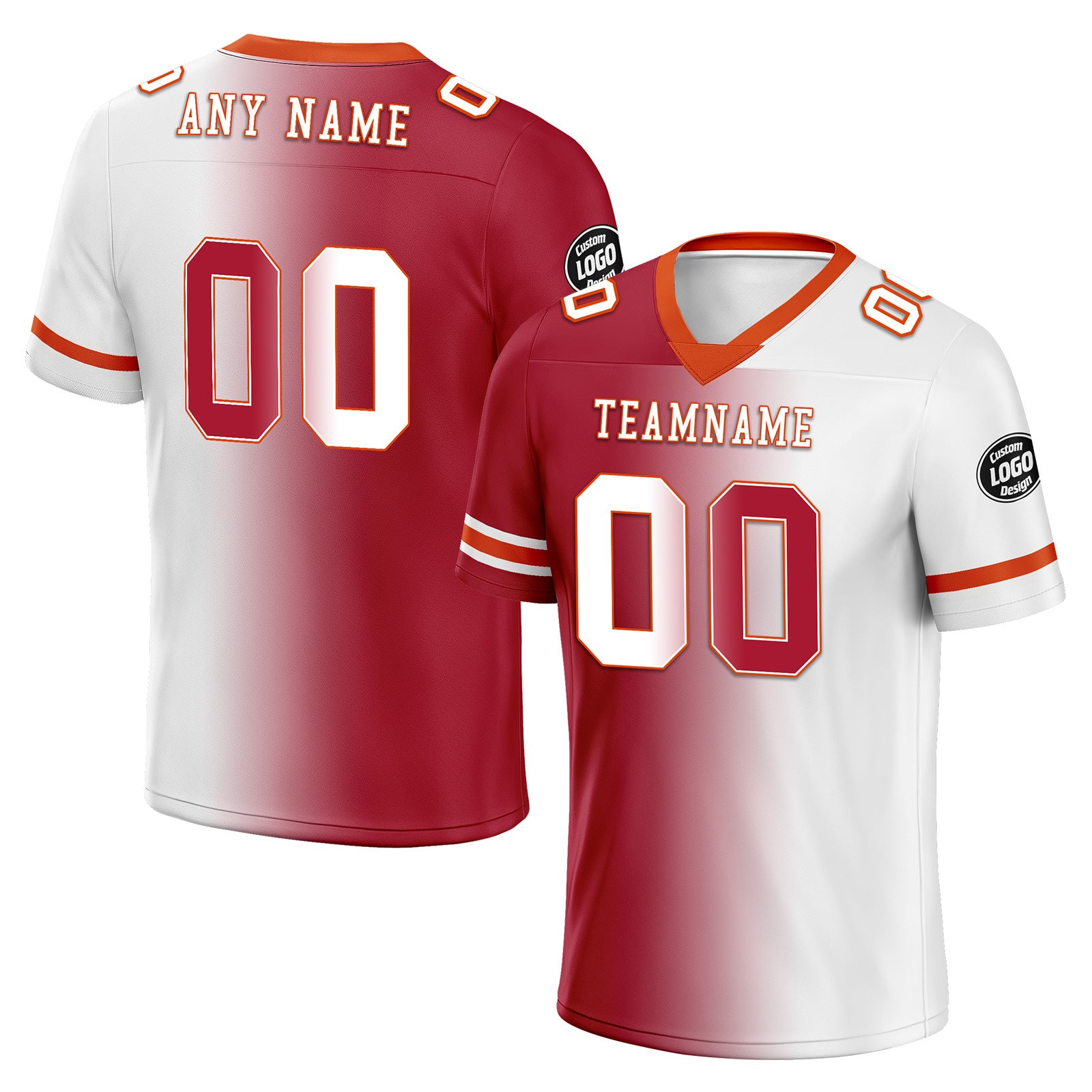 Custom White Red Florida Personalized Authentic Football Jersey FBJ02-D028017-15