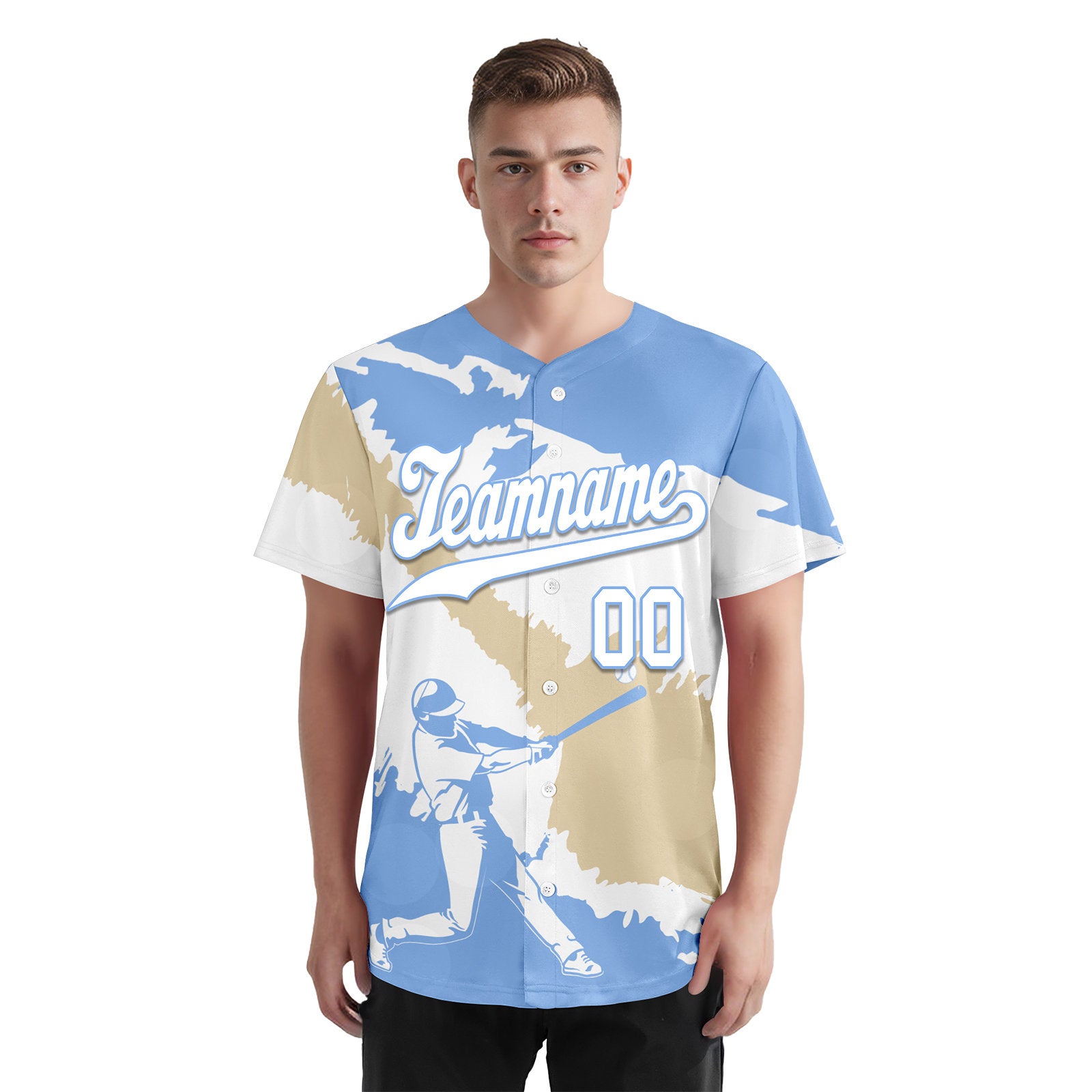 Custom Light Blue White Cream Argentina Flag Personalized Authentic Baseball Jersey BSBJ01-E06022-6