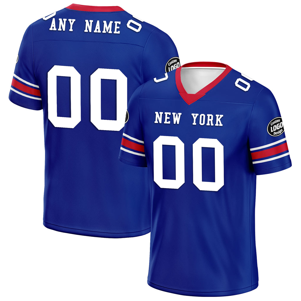 Custom Royal New York Personalized Authentic Football Jersey FBJ02-D020256-11