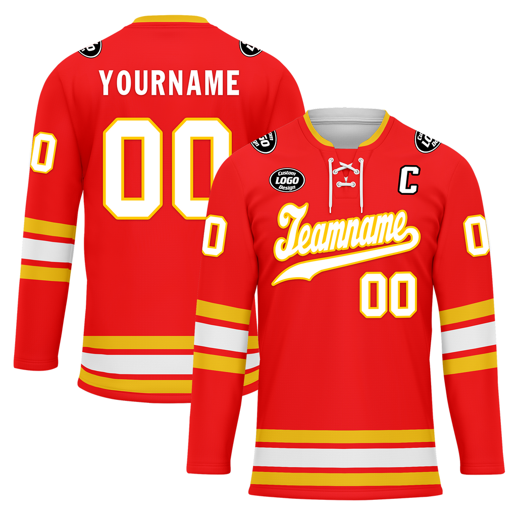 Custom Red Yellow Personalized Hockey Jersey HCKJ01-D0a70ce