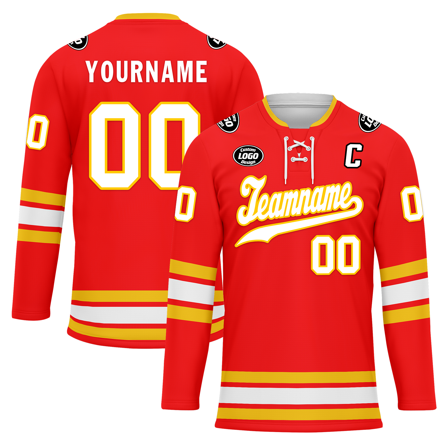 Custom Red Yellow Personalized Hockey Jersey HCKJ01-D0a70ce