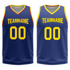 Custom Navy Blue Red Gold Golden State City Edition Personalized Reversible Basketball Set Sports Basketball Jersey BBJ01R-D0610-10-COOLMAX