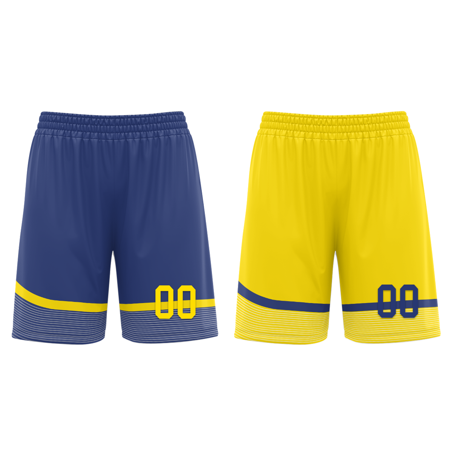 Custom Blue Yellow Classic Style Reversible Basketball Uniform Personalized Ordinary BBJR-D017003