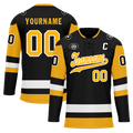Custom Black Yellow Personalized Hockey Jersey HCKJ01-D0a7009
