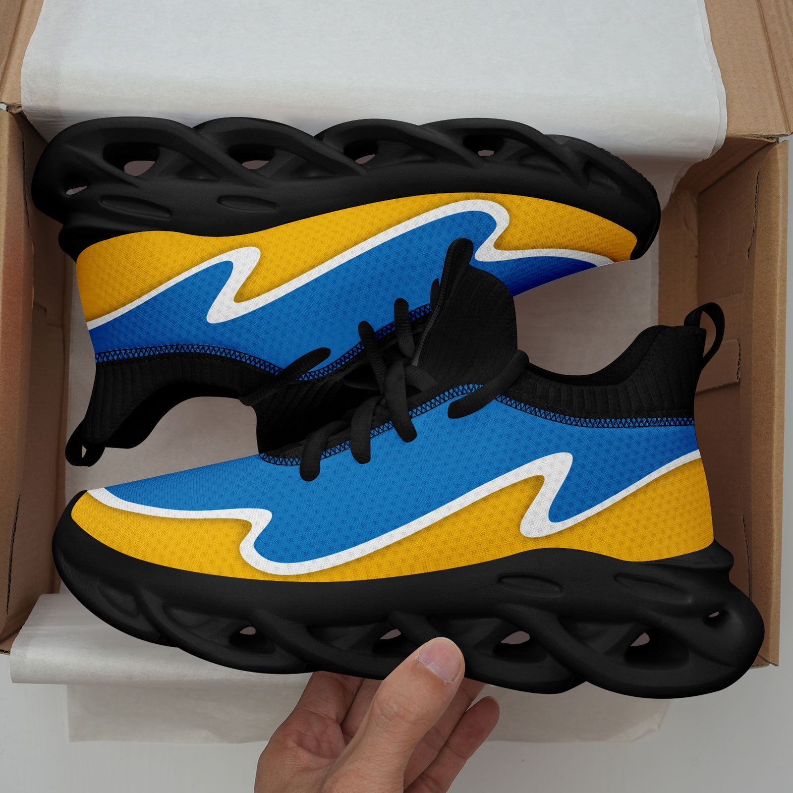 Custom Blue Yellow Maxsoul Shoes Personalized Sneaker FN030A-E020011-21