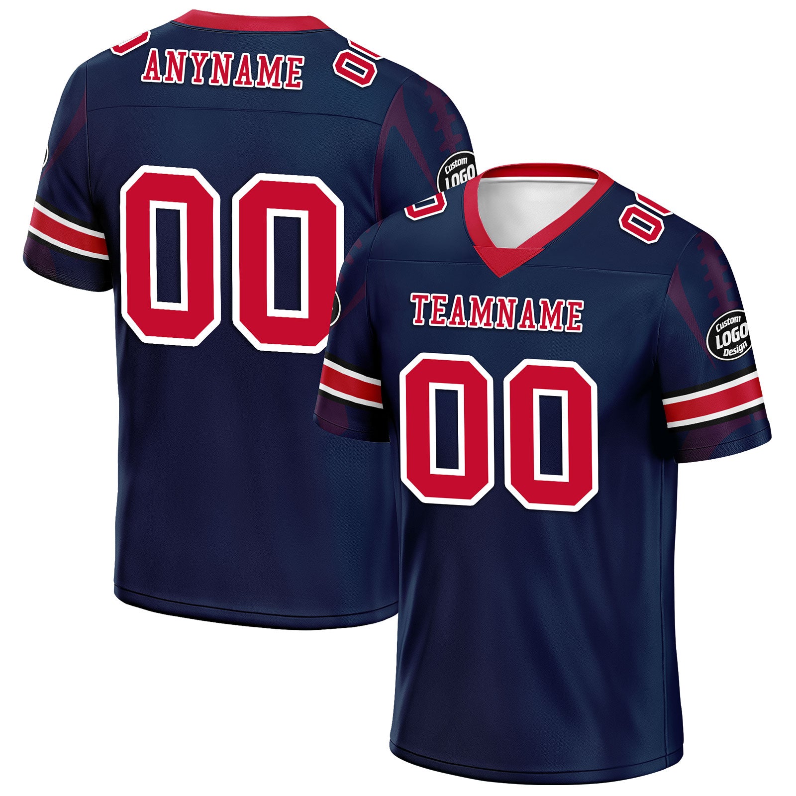 Custom Blue New England Personalized Authentic Football Jersey FBJ02-D025033-26