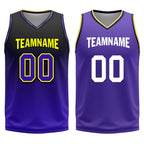 Custom Black Purple Los Angeles City Edition Personalized Reversible Basketball Set Sports Basketball Jersey BBJ01R-D0610-14-COOLMAX