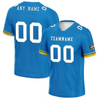 Custom Blue Los Angeles Personalized Authentic Football Jersey FBJ02-D020263-22
