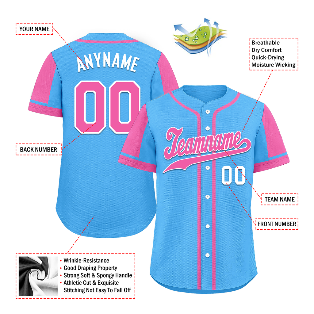 Custom Yellow Pink Raglan Sleeves Personalized Authentic Baseball Jersey BSBJ01-D017200