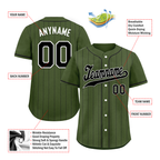 Custom Green Stripe Embroidered Baseball Jersey