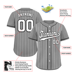 Custom Gray Stripe Fashion Personalized Authentic Baseball Jersey BSBJ01-D017244