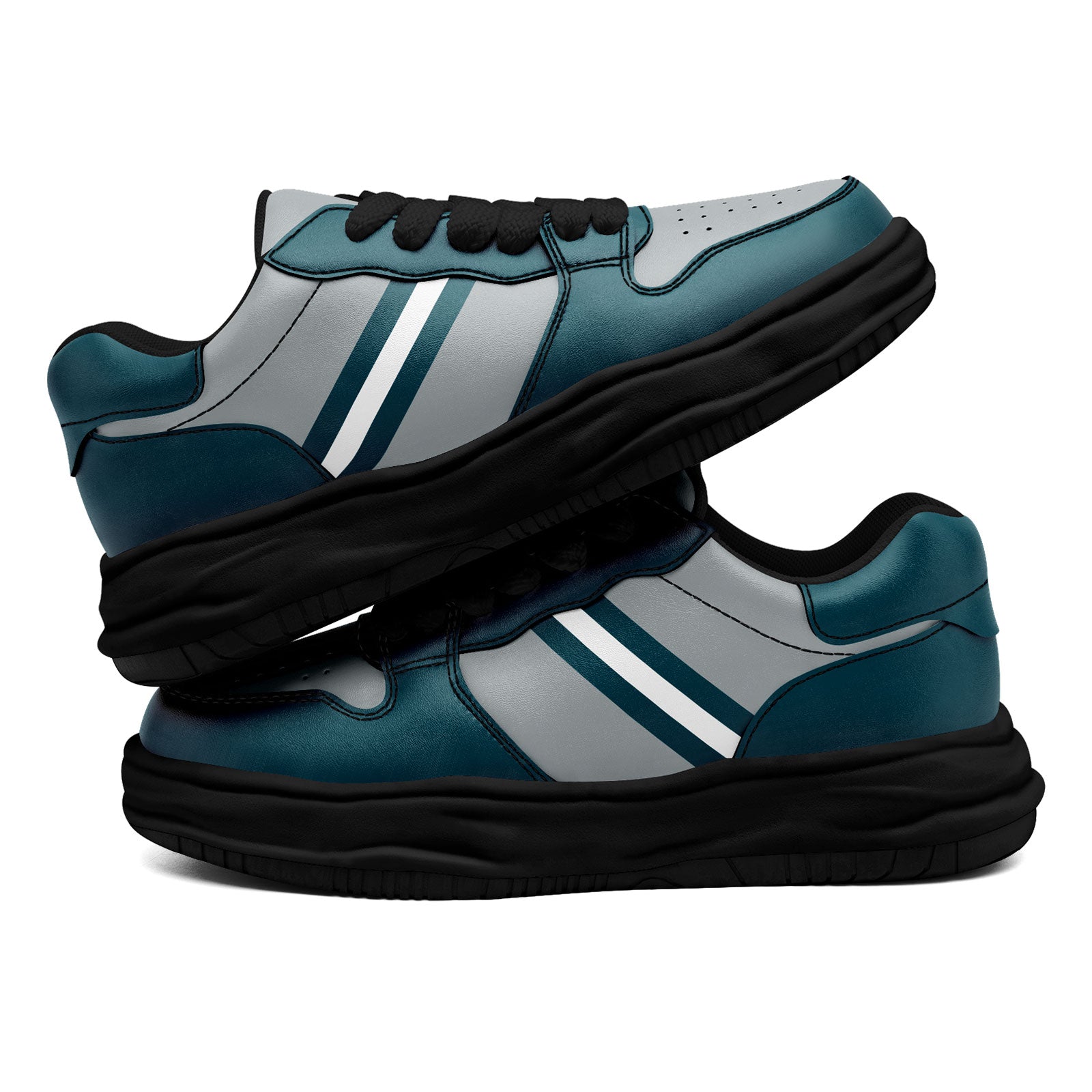 Custom Green Gray Philadelphia Shoes Personalized Sneaker FN032-D020389-23