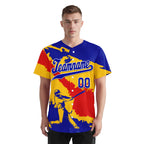 Custom Yellow Fiery Red Venezuelan Flag Personalized Authentic Baseball Jersey BSBJ01-E06022-1