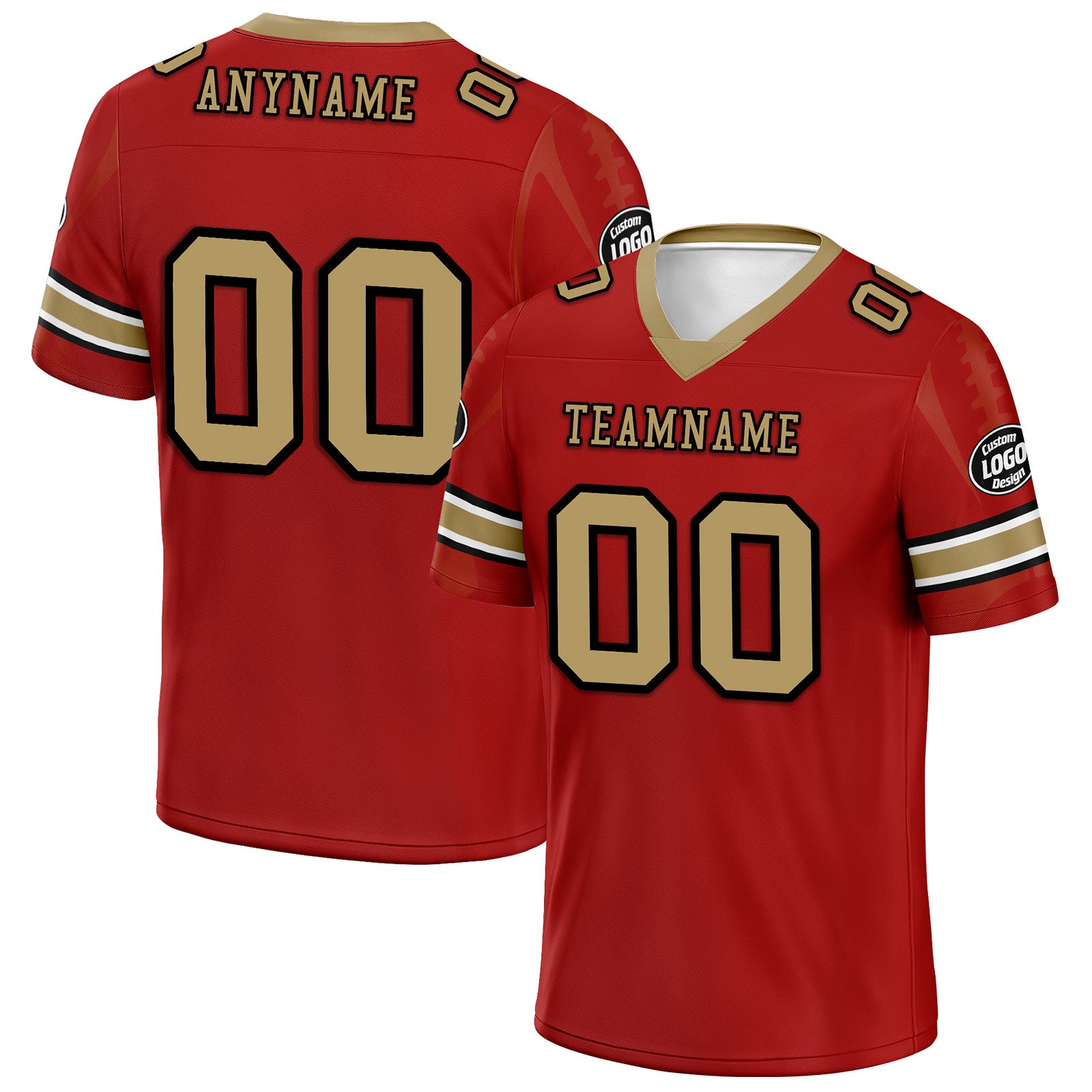 Custom Red San Francisco Personalized Authentic Football Jersey FBJ02-D025033-22