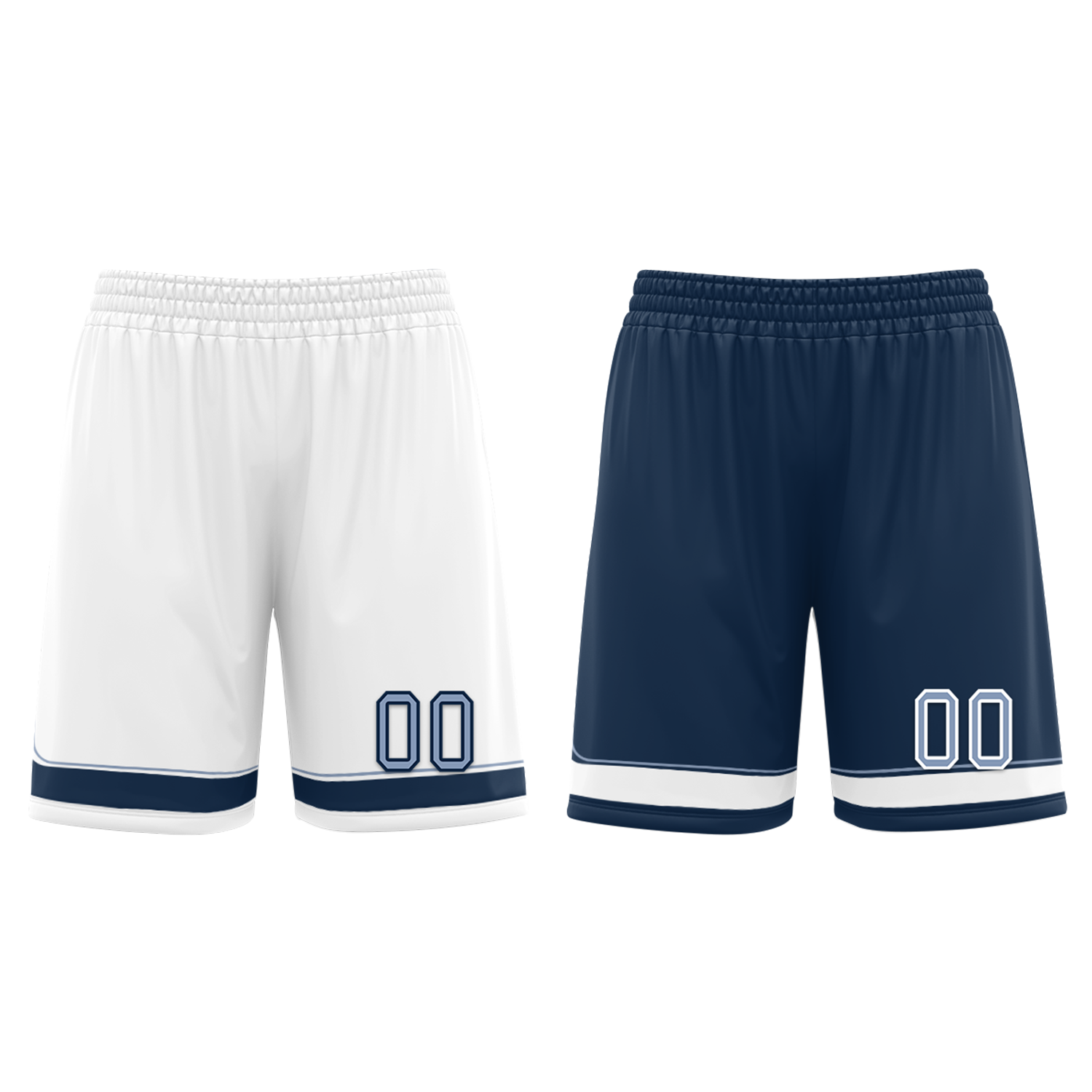 Custom White Blue Classic Style Reversible Basketball Uniform Personalized COOLMAX BBJR-D017043