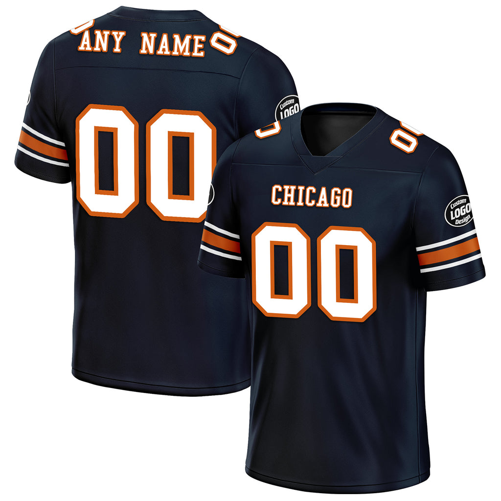 Custom Navy Chicago Personalized Authentic Football Jersey FBJ02-D020256-4