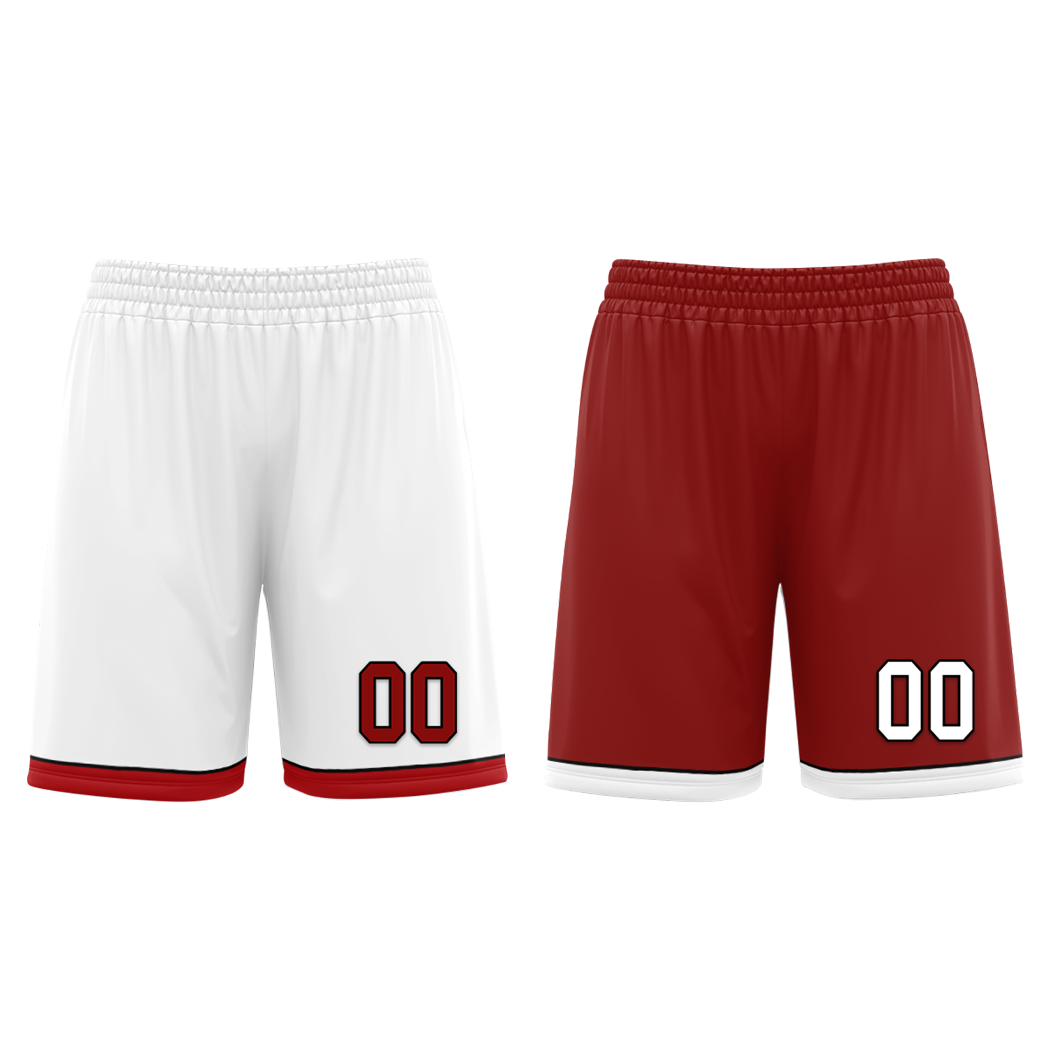Custom White Red Classic Style Reversible Basketball Uniform Personalized Ordinary BBJR-D017017