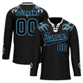 Custom Black Light Blue Gothic Personalized Hockey Jersey HCKJ01-E0601-10