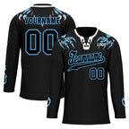 Custom Black Light Blue Gothic Personalized Hockey Jersey HCKJ01-E0601-10