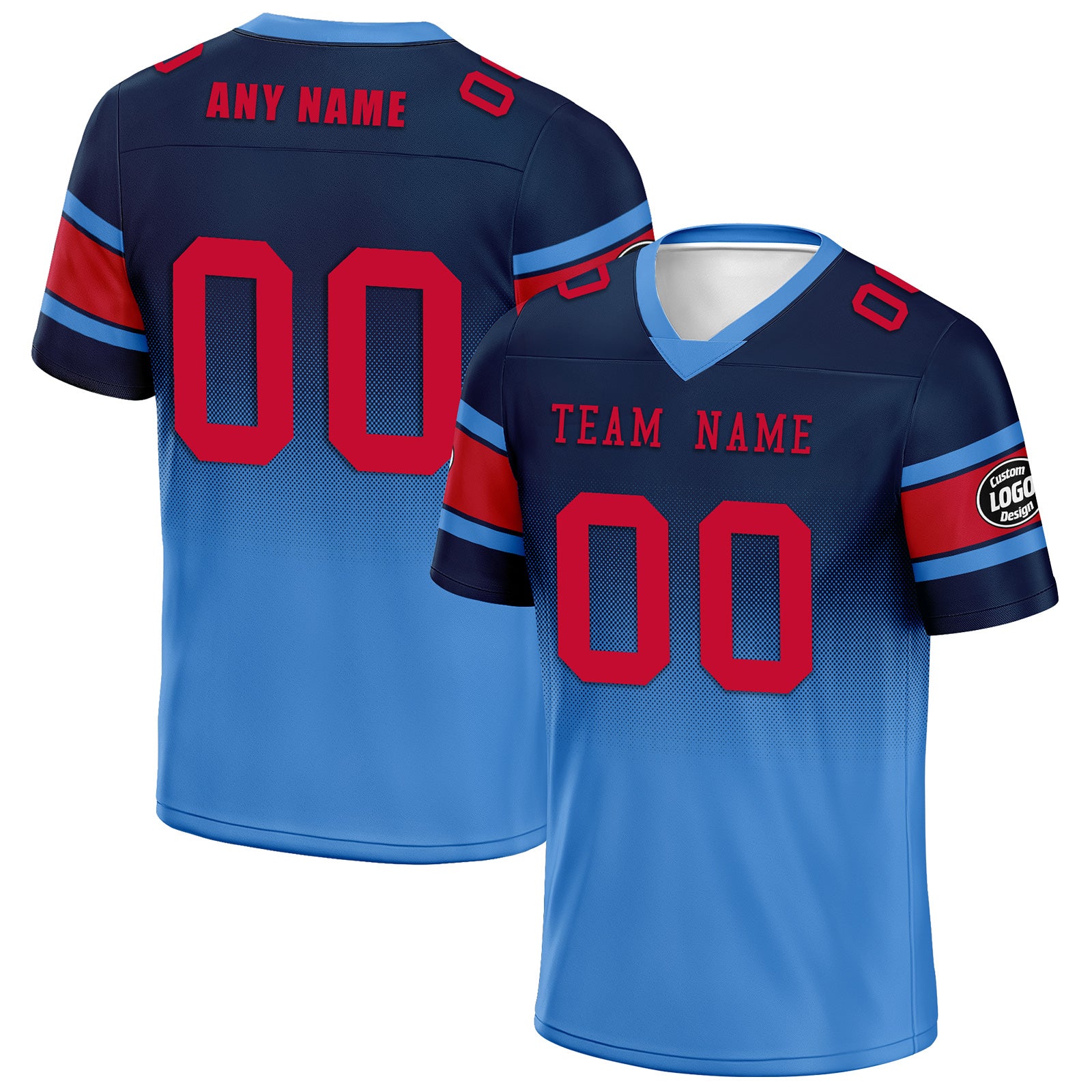 Custom Blue Tennessee Personalized Authentic Football Jersey FBJ02-D020249-32