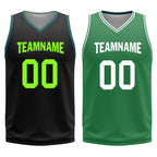 Custom Black Green Boston City Edition Personalized Reversible Basketball Set Sports Basketball Jersey BBJ01R-D0610-2