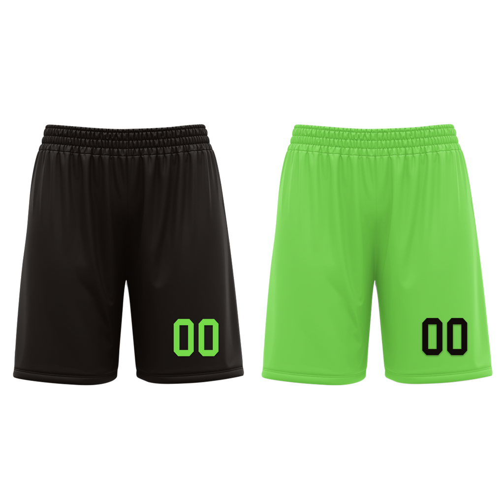 Custom Black Green Classic Style Reversible Basketball Uniform Personalized COOLMAX BBJR-D017049